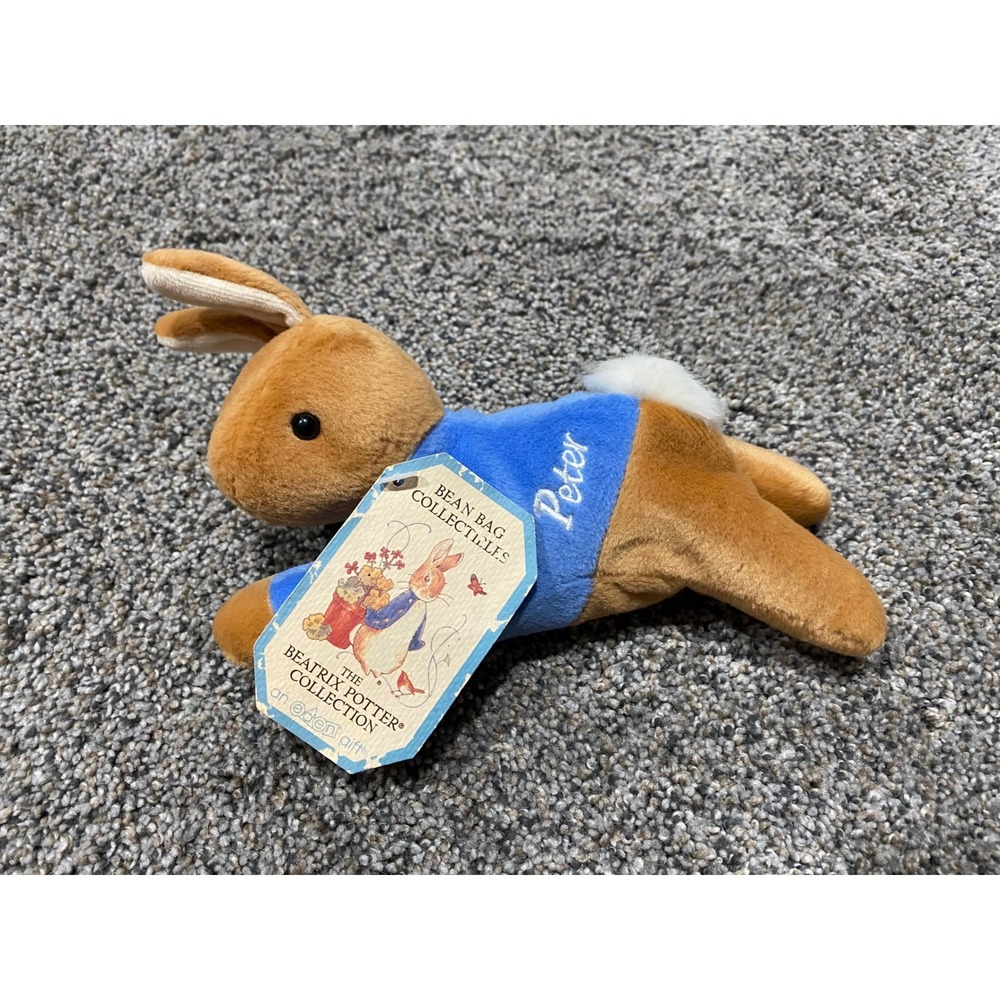 Eden Peter Rabbit Bean Bag Plush Kids 8 Inch Brown NWT Beatrix Potter Collection